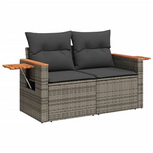 Maison exclusive - salon de jardin 5 pcs avec coussins gris résine tressée