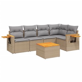Maison exclusive - salon de jardin avec coussins 6 pcs beige résine tressée