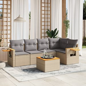 Maison exclusive - salon de jardin avec coussins 6 pcs beige résine tressée
