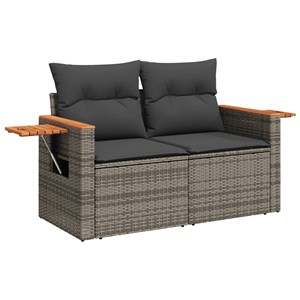Maison exclusive - salon de jardin 6 pcs avec coussins gris résine tressée