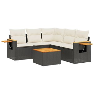Maison exclusive - salon de jardin 6 pcs avec coussins noir résine tressée