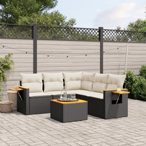 Maison exclusive - salon de jardin 6 pcs avec coussins noir résine tressée
