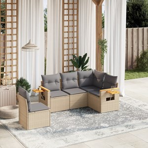 Maison exclusive - salon de jardin avec coussins 5 pcs beige résine tressée