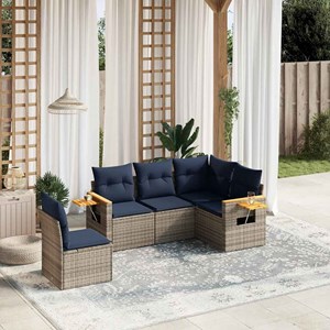 Maison exclusive - salon de jardin 5 pcs avec coussins gris résine tressée