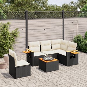 Maison exclusive - salon de jardin 6 pcs avec coussins noir résine tressée