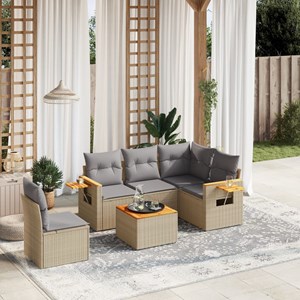 Maison exclusive - salon de jardin avec coussins 6 pcs beige résine tressée