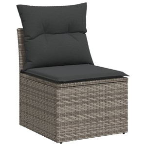 Maison exclusive - salon de jardin 6 pcs avec coussins gris résine tressée
