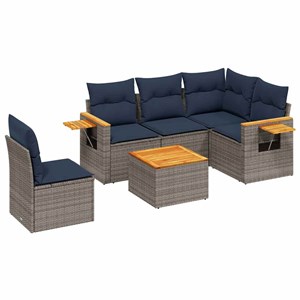 Maison exclusive - salon de jardin 6 pcs avec coussins gris résine tressée