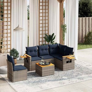 Maison exclusive - salon de jardin 6 pcs avec coussins gris résine tressée