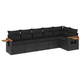 Maison exclusive - salon de jardin 6 pcs avec coussins noir résine tressée