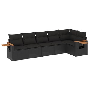 Maison exclusive - salon de jardin 6 pcs avec coussins noir résine tressée