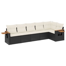 Maison exclusive - salon de jardin 6 pcs avec coussins noir résine tressée