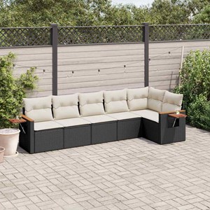 Maison exclusive - salon de jardin 6 pcs avec coussins noir résine tressée
