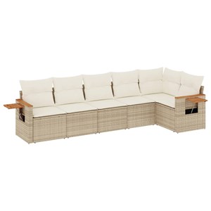 Maison exclusive - salon de jardin avec coussins 6 pcs beige résine tressée