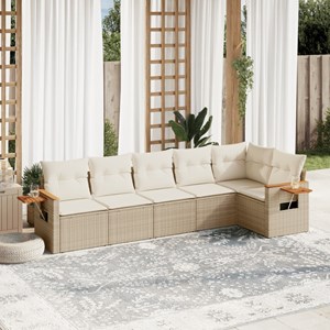 Maison exclusive - salon de jardin avec coussins 6 pcs beige résine tressée