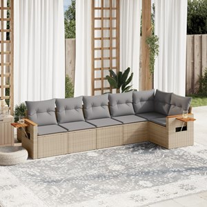 Maison exclusive - salon de jardin avec coussins 6 pcs beige résine tressée