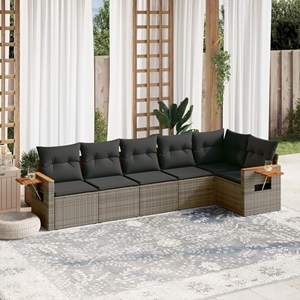 Maison exclusive - salon de jardin 6 pcs avec coussins gris résine tressée