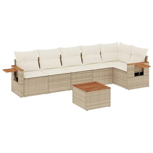 Maison exclusive - salon de jardin avec coussins 7 pcs beige résine tressée