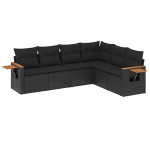 Maison exclusive - salon de jardin 6 pcs avec coussins noir résine tressée