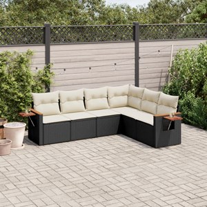 Maison exclusive - salon de jardin 6 pcs avec coussins noir résine tressée