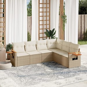 Maison exclusive - salon de jardin avec coussins 6 pcs beige résine tressée
