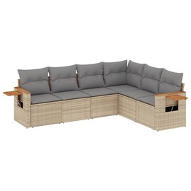 Maison exclusive - salon de jardin avec coussins 6 pcs beige résine tressée
