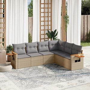Maison exclusive - salon de jardin avec coussins 6 pcs beige résine tressée