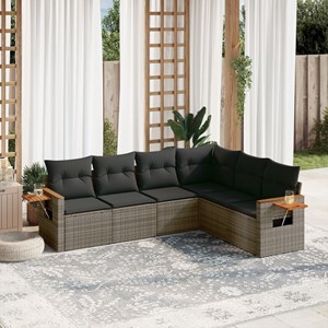 Maison exclusive - salon de jardin 6 pcs avec coussins gris résine tressée