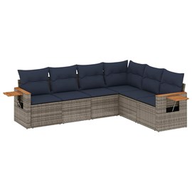 Maison exclusive - salon de jardin 6 pcs avec coussins gris résine tressée
