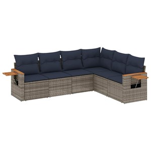 Maison exclusive - salon de jardin 6 pcs avec coussins gris résine tressée