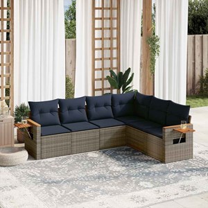 Maison exclusive - salon de jardin 6 pcs avec coussins gris résine tressée