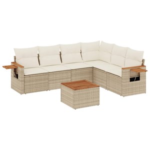 Maison exclusive - salon de jardin avec coussins 7 pcs beige résine tressée