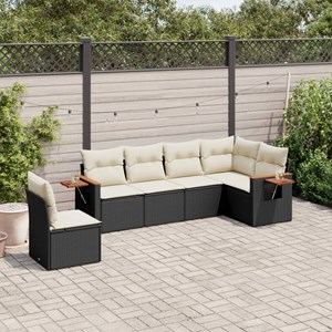Maison exclusive - salon de jardin 6 pcs avec coussins noir résine tressée