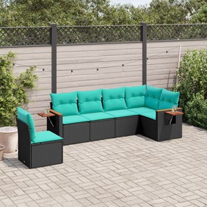 Maison exclusive - salon de jardin 6 pcs avec coussins noir résine tressée