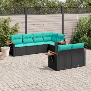 Maison exclusive - salon de jardin 7 pcs avec coussins noir résine tressée