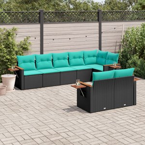 Maison exclusive - salon de jardin 8 pcs avec coussins noir résine tressée