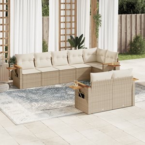 Maison exclusive - salon de jardin avec coussins 8 pcs beige résine tressée