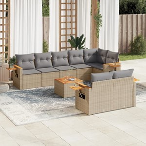 Maison exclusive - salon de jardin 9 pcs avec coussins gris résine tressée
