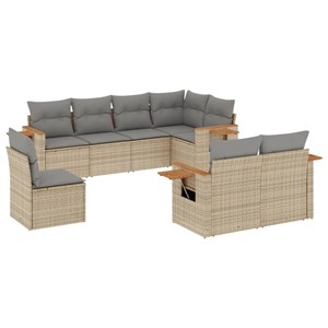 Maison exclusive - salon de jardin avec coussins 8 pcs beige résine tressée