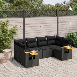 Maison exclusive - salon de jardin 6 pcs avec coussins noir résine tressée