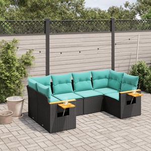 Maison exclusive - salon de jardin 6 pcs avec coussins noir résine tressée