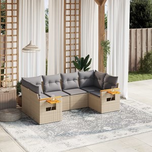 Maison exclusive - salon de jardin avec coussins 6 pcs beige résine tressée