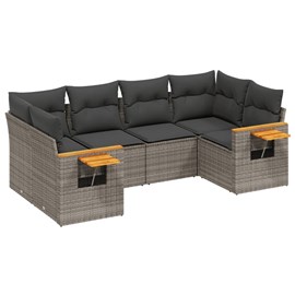 Maison exclusive - salon de jardin 6 pcs avec coussins gris résine tressée
