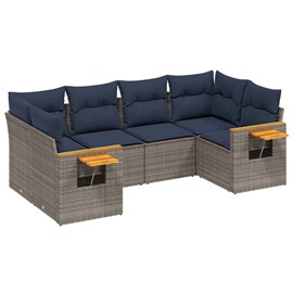Maison exclusive - salon de jardin 6 pcs avec coussins gris résine tressée