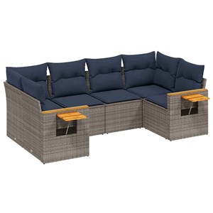Maison exclusive - salon de jardin 6 pcs avec coussins gris résine tressée
