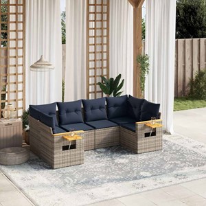 Maison exclusive - salon de jardin 6 pcs avec coussins gris résine tressée