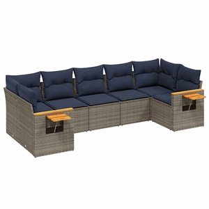 Maison exclusive - salon de jardin 7 pcs avec coussins gris résine tressée