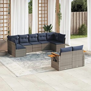Maison exclusive - salon de jardin 9 pcs avec coussins gris résine tressée