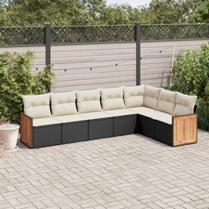 Maison exclusive - salon de jardin 7 pcs avec coussins noir résine tressée