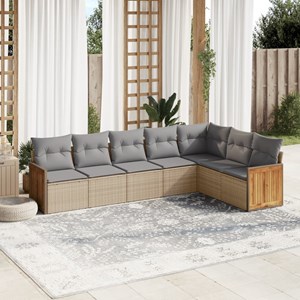 Maison exclusive - salon de jardin avec coussins 7 pcs beige résine tressée